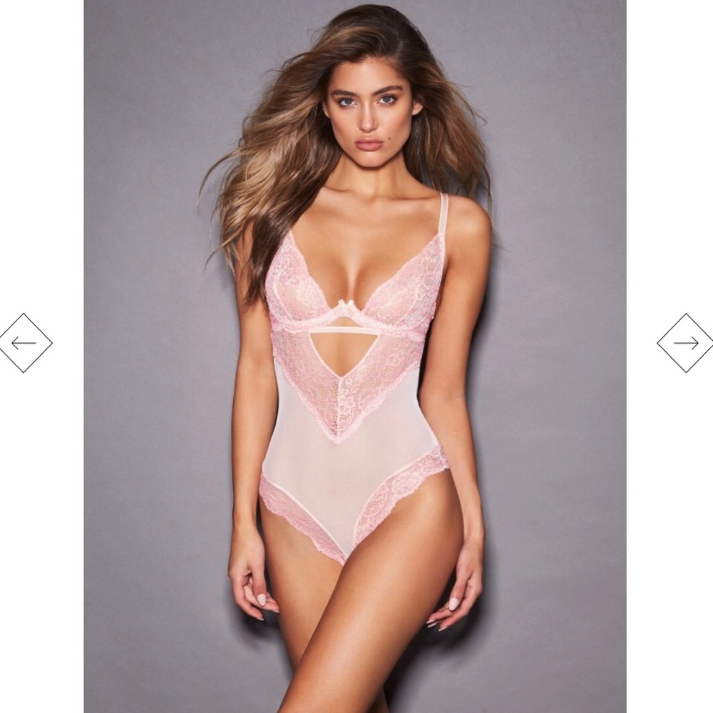NWT pink lace lingerie teddy S